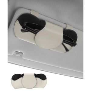 Flaconi Porte Lunettes pour Voiture, Support de Lunettes de Soleil, Support Lunette Voiture,Support Lunettes pour Voiture,Voiture Accessoires Interieur,Convient pour la Plupart des Voitures (Beige) (shenhua auto, neuf)