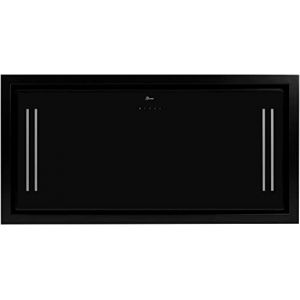 GURARI 343 BL 90, Hotte aspirante encastrable 90cm/ Verre noir/noir/Moteur EBM/Aspiration puissante 1000m³/ Hotte à air pulsé/Ionisation/Hotte de plafond (Neumann-Onlinesale, neuf)