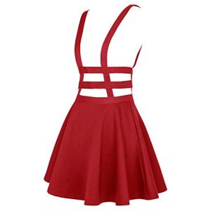EXCHIC Femmes R&eacute;tro Sling Robe Mode Jupe Patineuse Mini Casual Cru Jupe (S, Rouge) (EEVASS, neuf)