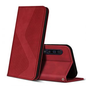 ZONNAVI Coque pour Samsung Galaxy A50 / Galaxy A50S / Galaxy A30S, Premium Étui Housse en Cuir de Protection, Clapet Folio Portefeuille pour Samsung Galaxy A50 / Galaxy A50S / Galaxy A30S (Rouge) (ZONNAVI, neuf)