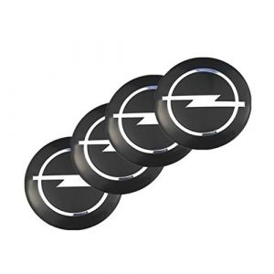 888 Un lot de 4 autocollants de 56 mm avec logo pour cache-moyeu, convient pour Opel noir (QUCHENG, neuf)