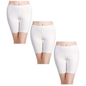 wirarpa Panty Coton Cycliste Short Femme Long Culottes Boxer Shorty Legging Boxer Cale&ccedil;on,Blanc-Lot de 3,XL (FR-DeKai, neuf)