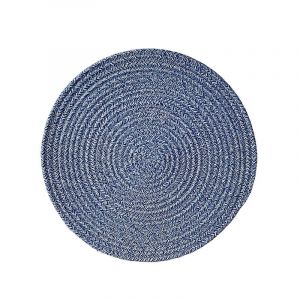 Hrlace Dessous de plat en fil de coton antid&eacute;rapant &eacute;l&eacute;gant - R&eacute;sistant &agrave; la chaleur - Sets de table ronds tress&eacute;s pour la cuisine et la p&acirc;tisserie - 1 pi&egrave;ce - Bleu gris 18 cm (Kunpengfa, neuf)
