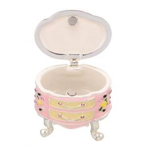 TOGEVAL Bo&icirc;te &agrave; Bijoux &Eacute;maill&eacute; Vintage avec Miroir Int&eacute;gr&eacute; Au Tr&eacute;sor D&eacute;coratif M&eacute;tal Organisateur &Eacute;l&eacute;gant pour Colliers Bracelets Boucles Doreilles et Bagues Artistique (BOBOLING, neuf)