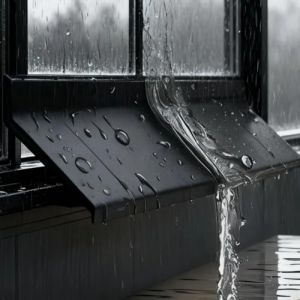 Barri&egrave;re d'&eacute;tanch&eacute;it&eacute; robuste pour portes avec &eacute;vacuation efficace de l'eau de pluie et d&eacute;flecteur coupe-vent pour maintenir les espaces secs et prot&eacute;g&eacute;s (5 cm x 200 cm) (xieweiwujin, neuf)