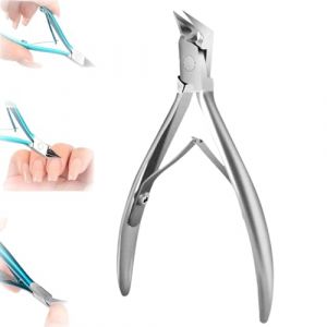 Coupe ongles en acier inoxydable à long manche, outil pour ongles incarnés，Coupe et enlève les cuticules avec coupe-cuticules, outil en acier inoxydable pour enlever les cuticules (Argent) (KunNan-FR, neuf)