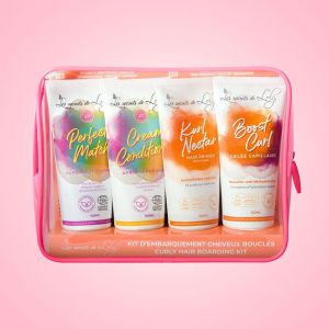 Trousse Cheveux Bouclés - Les Secrets de Loly - Perfect Match, Cream conditioner, Kurl Nectar, Boost Curl format Voyage. (Jeanmarcjoubert, neuf)