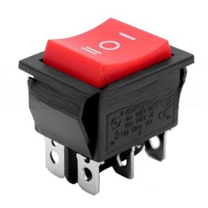 CABLEPELADO Interrupteur à bascule 3 positions, interrupteur 6 voies, interrupteur 6 broches, interrupteur à 6 bornes, interrupteur ON/OFF/ON DPDT, 16 A 250 VAC | 20 A 125 VAC, rouge sans lumière (CABLEPELADO, neuf)