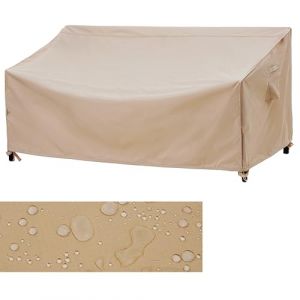 F&J Outdoors Housse pour canapé de Jardin, imperméable, 147x89x64/89cm, Housse pour mobilier d'extérieur, 2 Places, Haute densité, Beige, Protecteur de canapé, résistante aux intempéries (F&J LLC, neuf)