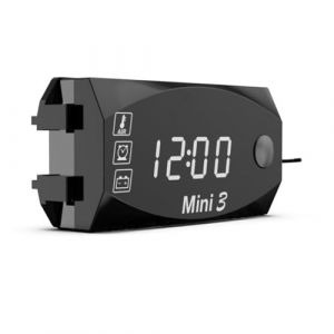 Peowuieu Voltmètre à Écran LCD Étanche IP67 Horloge Numérique pour Moto Scooter Voiture Bateau Thermomètre Lumière Blanche (wushipeng, neuf)
