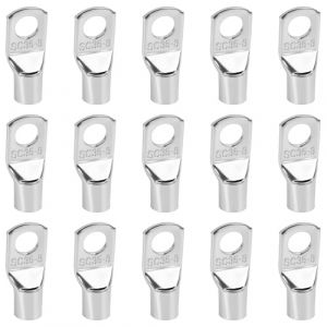 15 Pièces Cosses de Câble 35 mm² M8, Cosses Électriques, Cosse Électrique Non Isolée en Cuivre Épais, Surface Étain, Cosse Batterie Résistante à l'Oxydation pour Connexions Puissance et Automobiles (KeJianDeng, neuf)