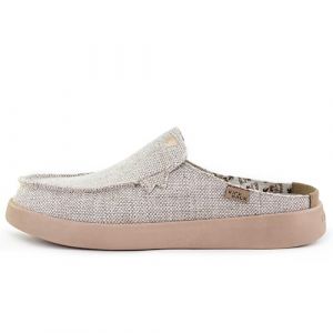 Kickback Barbeach Mule - Mules à Enfiler pour Hommes - Chaussures légères en Toile à Enfiler - Semelles en Mousse Active doublées de Cuir - Chaussures d'été décontractées - Oat - EU43 (Shoe Saloon FR, neuf)