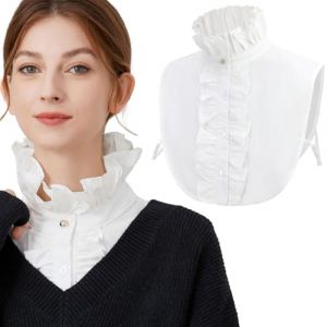 XEPST Blanc Faux Col Chemise Femme Amovible Col D&eacute;tachable Femme, V&ecirc;tements vintage pour femmes &eacute;l&eacute;gante chemise boutonn&eacute;e blanche (XEPST, neuf)