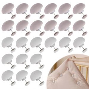 24 Clip Fixe Housse De Couette, Lot de Supports Attache de Couette, Clips de Fixation Champignons &Eacute;pingles &agrave; Couette avec Bouton Clips de Fixation Ronds pour Housse de Couette - 12 Blancs + 12 Gris (ZhangLiangXu, neuf)