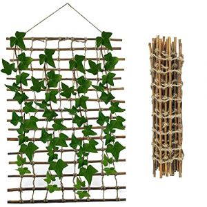 Tuteur en osier pour plantes grimpantes 50 x 200 cm | Treillis avec ficelle de jute en bois, support de jardin pour la croissance et la décoration des plantes grimpantes (Coradoma, neuf)