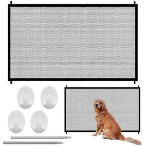 Barriere de Securite Retractable,Barrière de Sécurité Rétractable Escalier,Barriere de Securite Extensible,Barriere de Securite Chien pour Escaliers Portes Couloirs Intérieur Extérieur,Gris (chusai, neuf)