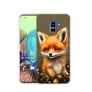 Sunrive Coque Compatible avec Samsung Galaxy A8 Plus (2018), TPU Silicone &Eacute;tui Housse Protecteur Souple Gel Transparent Back Cover Mignon Motifs Antichoc Case(Renard Roux, Renard) (sunrive, neuf)