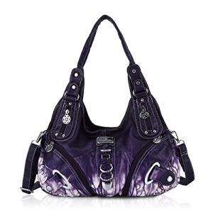 Angel Kiss Femme Sacs à bandoulière Sacs à Main portés Cuir Grand Capacité Main en PU Cuir Souple Femme Cabas Sac D'épaule Mode Travail bureau Shopping Voyage Elégant Sac messager (Rue Voyage, neuf)