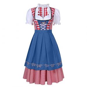 Costumes Deguisement Oktoberfest - Costume Bavarois Femme Vintage Grande Taille Robe Chemisier Robe pour Oktoberfest D&eacute;guisement Bavaroise Femme Adult Dress Up Costumes 3 pi&egrave;ces Robe Dirndl (Ltovir, neuf)