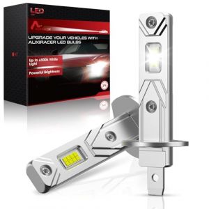 H1 LED, 18000LM 6500K Lumi&egrave;re Blanche, Ampoule LED H1 Phares Voiture Automobile Format Mini 1:1, 50000+ Heures de Dur&eacute;e de Vie, Plug and Play, 2 Pi&egrave;ces (SLINN LIGHT, neuf)