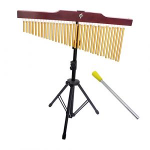 CHOYUE 36 cloches Barchime Chime Bar Carillon à vent Carillon à barre en alliage d'aluminium massif à une rangée dorée Carillon à vent Carillon à barre en bois Instrument de percussion musicale avec s (CHAOLIMEI, neuf)