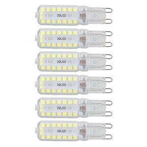 Ampoules LED G9 7W, Dissipation Rapide de la Chaleur, Adapt&eacute;es aux Lustres et Lampes de Table, Lot de 6 (lumi&egrave;re blanche 220-240v) (Zuiminq, neuf)