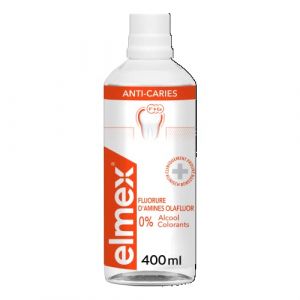 Elmex - Bain de Bouche Anti-Caries - Remin&eacute;ralise et aide &agrave; prot&eacute;ger contre les caries - Rafra&icirc;chit l'haleine - 400 ml (Dealon, neuf)