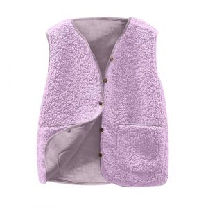 G&eacute;n&eacute;rique Gilet Polaire Femme hiver chaud Peau de Mouton Veste Sans Manches Femmes &Eacute;pais Gilet L&acirc;che Peluche Faux Cuir Gilets Polaire Manteau (wangpeichu, neuf)