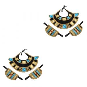 2 Ensembles D'Accessoires De Vêtements Égyptiens Ceintures Pour Femmes Robes Ceintures Habillées Pour Femmes Tenue Costume Égyptien Kit Bracelets Égyptiens Collier Égyptien SOIMISS (Star-wish, neuf)