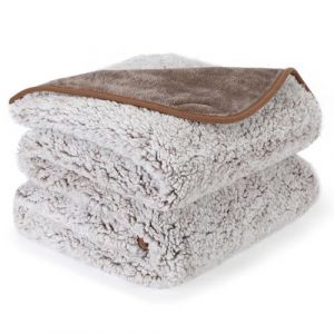 PETTOM Couverture Chien Imperm&eacute;able, Plaid Imperm&eacute;able Chien Anti Pipi Grande Taille, Couverture Polaire Epaisse Hiver Chaude, Moelleuses Peluche Couvertures pour Chiens Chat (Marron, L: 152 * 127cm) (Pettomall, neuf)