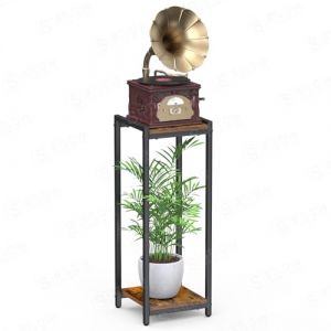 Porte Plante Interieur, 2 Niveaux Support à Plantes, 80 cm Hauteur Étagère à Fleur, Étagère Plantes Métal,Porte Plantes d'Angle - Exterieur Étagères Pour Jardin/Salon(Plante Non Inclus)-Marron (anice, neuf)
