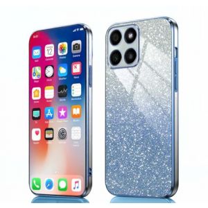 PEIYE Coque pour Honor 70 Lite/Honor X6 / Honor X8 5G - &Eacute;tui Antichoc en Silicone Souple, Housse avec Bords &Eacute;lectroplastifi&eacute;s et Carte &agrave; Paillettes Int&eacute;gr&eacute;e, Cover Case -Bleu D&eacute;grad&eacute; (Zanwon, neuf)