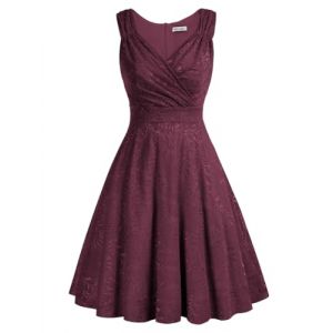 GRACE KARIN Robe des ann&eacute;es 1950 Robe de cocktail pour femme sans manches Robe trap&egrave;ze Robe vintage Robes &eacute;l&eacute;gantes CL645-10 L (Grace Karin Fashion, neuf)