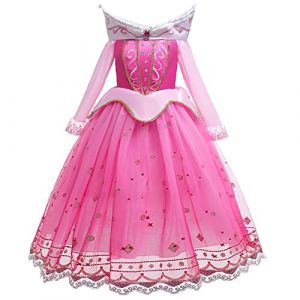 MYRISAM Fille D&eacute;guisement d&rsquo;Aurore La Belle au Bois Dormant Cosplay Costume Princesse Conte de F&eacute;e D&eacute;grad&eacute;s Robe Carnaval Halloween No&euml;l Anniversaire C&eacute;r&eacute;monie F&ecirc;te 7-8 ans (MYRISAM store, neuf)