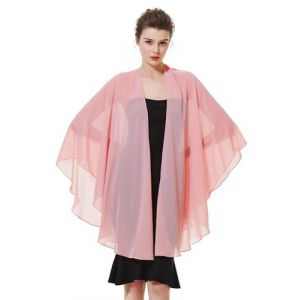 BEAUTELICATE Femme Étole Châle Elégant Foulard Boléro Cape en Mousseline de Soie Pour Robe de Soirée Mariage Mariée Cérémonie(Ballet Rose, Taille Unique) (BEAUTELICATE-FR, neuf)