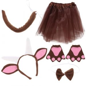 Beaupretty 1ensemble Costume Animaux Avec Oreilles De Chèvre Accessoires Cosplay Pour Fête Déguisement Amusant Gants Et Jupe Tulle (KenuoL, neuf)