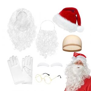 Barbe et Sourcils du P&egrave;re No&euml;l | Accessoires De D&eacute;guisement De No&euml;l Pour F&ecirc;te - Accessoires Cosplay De Pour Hommes Femmes Adolescents Fils Fille Mari Femme Famille Amis Grand M&egrave;re (zlsinu, neuf)