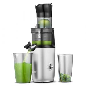 AMZCHEF Extracteur De Jus Pour Fruits Entiers 80MM - Centrifugeuse Extracteur De Jus Sans BPA - 200W Extracteur De Jus Froid Avec Tarière Améliorée, Filtre Double Couche, Moteur Silencieux - Argent (SmartHome Store EU, neuf)