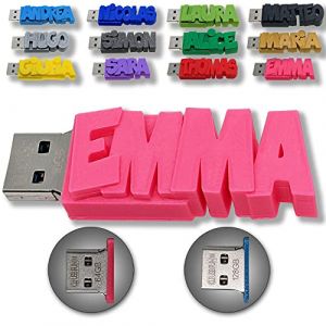 Clé USB Personnalisée avec Votre Texte (64 Go et 128 Go) - Un Cadeau Personnalisable, Original et Unique - USB 3.0 (64 Go) (KDO 3D, neuf)