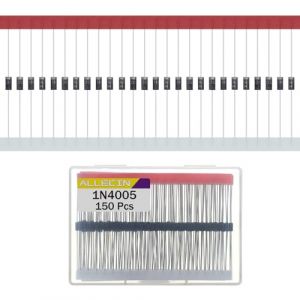 ALLECIN 1N4005 Diode Redresseur 1A 600V IN4005 Diodes Redressement Rectifier Axiales 4005 DO-41 1Amp&egrave;re 600Volt (Lot de 150 Pi&egrave;ces) (ALLECIN E.C. EU, neuf)