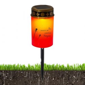 Xvilmaun Lumières Tombales LED - Lanterne Jardin - Lumière à Piquet LED Extérieure Commémorative pour Jardin Cimetière Allée Tombale Décoration (qaociw, neuf)
