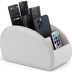 Vlando Range T&eacute;l&eacute;commandes avec 3 Compartiments, PU Cuir Organisateur Contr&ocirc;leurs pour T&eacute;l&eacute;commandes, Fournitures du Bureau, Pinceaux de Maquillage (Gris) (Vlando-EU, neuf)