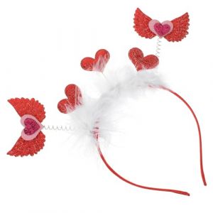 Healifty Serre-t&ecirc;te C&oelig;ur Rouge Vif pour Adultes Bandeau Plume Amour Accessoire Cheveux Polyvalent pour Saint-valentin Mariage et F&ecirc;te (Madonna Tied, neuf)