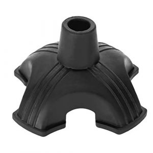 Pointe de Canne ANGGREK, Coussin de Pied de Remplacement en Caoutchouc Quad pour Cannes de Marche - Support de trépied Quadruple Stable et pour Canne, Fixation unrselle à 4 (Koulaten, neuf)