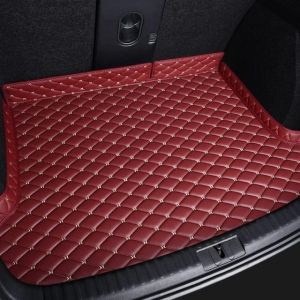SANNITOU Cuir Tapis Coffre Voiture pour Seat Ateca 2016-2020 2021 2022 2023,Antidérapant Imperméable Protection Coffre Voiture Cargaison Doublure IntéRieure Accessoires,Burgundy (yanxiangting, neuf)