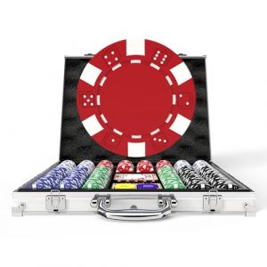 HEITOK Coffret de Poker avec Mallette en Aluminium, 500 jetons Vierges de 11,5 g, Comprenant 5 d&eacute;s et 2 Jeux de Cartes pour Texas Hold'em, Blackjack et Jeux de Hasard (HEITOK, neuf)