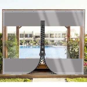 ZHJSHOU Bache Transparente Imperméable 0.8x0.8m avec Oeillets, Couverture Toiture et Serre, Bache de Protection Exterieur pour Jardins et Hiver, Fermeture Eclair (ZHJSHOU, neuf)
