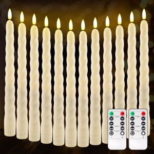 Lot de 12 Bougies LED Sans Flamme, Bougies Vacillantes à Piles 25CM avec Télécommande et Minuterie, Chandelle LED Longue pour Décoration Noël, Mariage, Fête, Bougies LED Effet Cire (EverTre, neuf)
