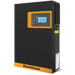 Starkbaer Onduleur Solaire Hybride 2500W 24V vers 220/230V AC Hybride avec régulateur de Charge Solaire MPPT 80A, Convient à Tous Les Types de Piles - pour Le Stockage Domestique (2500W24V) (AngRui Direct, neuf)