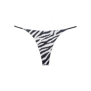 MSemis Femme Maillots de Bain String Bikini G-String T-Back Tanga Bas de Maillots Brésilien Sexy Satin String Bas de Plage Taille Basse Slip de Bain M-XXL S Rayure zébrée L (msemis eu, neuf)
